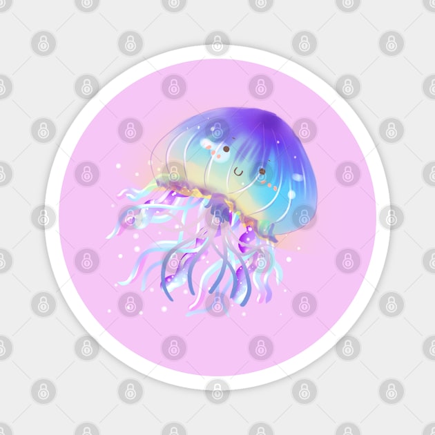 Bright Jellyfish Magnet by Happy Art Designs